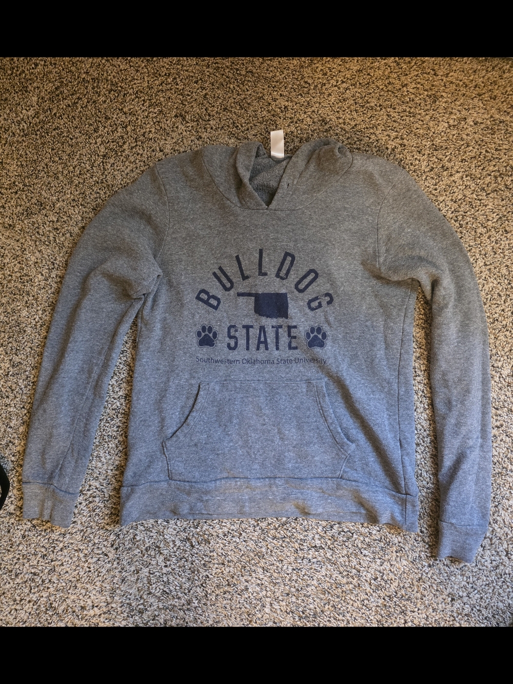 Alternative Gray Crewneck Sweatshirt with Navy 'Bulldog State' Graphic
